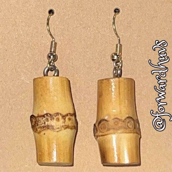 Bundle Sale 3 for $15 | Bamboo Wood Dangle Earrings - Picture 1 of 8